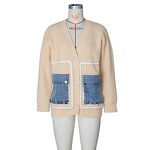 Cardigan Sweater Manufacturer - Custom Patchwork Slim Fit Button Up Sweater