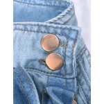 Women Denim Shirt Manufacturer - Custom Half Puff Sleeve Jean Shirt with Bowknot