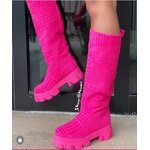 Women Boots Manufacturer - Fall Winter Suede Low Heel Knee-High Boots for Ladies