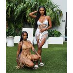 Bikini Set Manufacturer - Custom Pink Tassel See Through Crochet Bikini Set