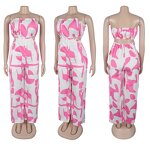Women Jumpsuit Manufacturer - 2025 Elegant African Print Strapless Wide-leg Jumpsuit