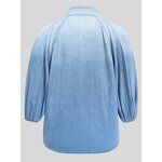 Women Denim Shirt Manufacturer - Custom Half Puff Sleeve Jean Shirt with Bowknot