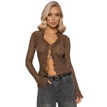 Women Crop Top Manufacturer - Y2k Lace Club Wear Long Sleeve Sexy Top