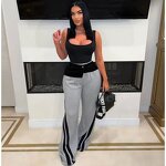 Women Trousers Manufacturer - Custom Elastic Waist Loose Straight Wide-leg Pants