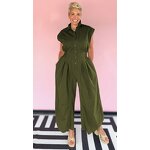 Women Jumpsuit Manufacturer - Wholesale V Neck Short Sleeve Drawstring Waist Jumpsuit