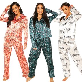Pajama Set Manufacturer - Plus Size Wonder Woman Silk Animal Print Set