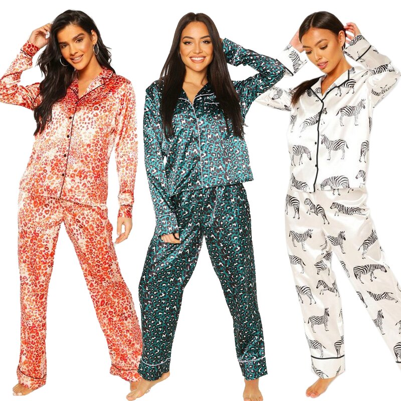 Pajama Set Manufacturer - Plus Size Wonder Woman Silk Animal Print Set