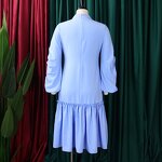 Women Dress Manufacturer - Fall Pink Midi Flair Dress with Puff Sleeve