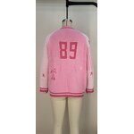Cardigan Sweater Manufacturer - Baseball Style Zipper Pink Loose Casual Sweater