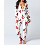 Pajama Set Manufacturer - Christmas Print Sexy Adult Onesie Pajamas