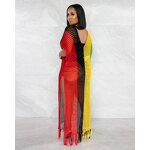 Beach Cover Up Manufacturer - Wholesale V Neck Knit Crochet Mesh Loose Dress