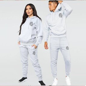 Tracksuit Set Manufacturer - Custom Logo Blank Solid Sweatpants Hoodie Set