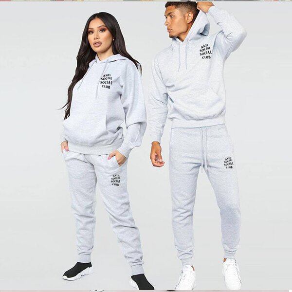 Tracksuit Set Manufacturer - Custom Logo Blank Solid Sweatpants Hoodie Set