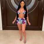 Bikini Set Manufacturer - Custom Colourful Print Bikini Top and Shorts Set