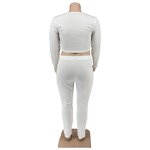 Plus Size Pants Set Manufacturer - 2024 Spring Solid V-neck Two-Piece Set