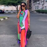 Plus Size Maxi Dress Manufacturer - Wholesale Colorful Printed Sleeveless Dress