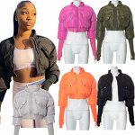 Bubble Coat Manufacturer - Warm Thermal Cotton Stand Neck Cropped Down Jacket