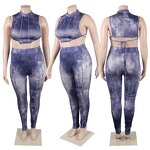 Plus Size Two-Piece Set Manufacturer - New Arrival Denim Printed Two-Piece Set