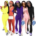 Women Tracksuit Set Manufacturer - Fall 2025 Micro-flared Pants Sweatshirt Set