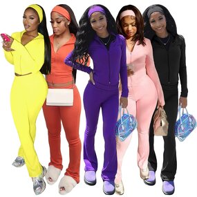 Women Tracksuit Set Manufacturer - Fall 2025 Micro-flared Pants Sweatshirt Set