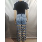 Women Jeans Manufacturer - Wholesale Hollow Out Distressed Straight Leg Jeans