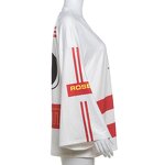 Women Blouse Manufacturer - Custom Contrast Color V Neck Loose Irregular Shirt