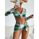 Swimsuit Set Manufacturer - Custom Transparent Lace Up Bikini 4 Piece Set