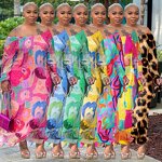 Plus Size Maxi Dress Manufacturer - Wholesale Off Shoulder Floral Long Sleeve Dress