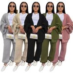 Women Sweater Set Manufacturer - Thick Winter Loose Cardigan Pant Outfit