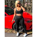 Women Yoga Set Manufacturer - Custom Logo Printed Sport Bra Leggings Suit