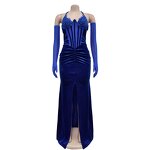 Velvet Evening Dress Manufacturer - Custom High Slit Sweep Train Sequined Gown