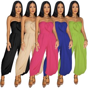 Women Jumpsuit Manufacturer - Custom Loose Strapless Backless Bodycon Romper