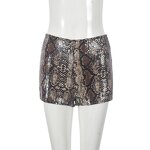 Women Shorts Manufacturer - Custom Animal Leopard Print Sequined Bum Shorts