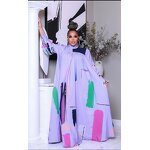 Kaftan Dress Manufacturer - 2025 Spring Casual Printed Batwing Swing Dress