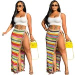 Beach Cover Up Manufacturer - Custom Crochet See Through Mesh Midi Skirt