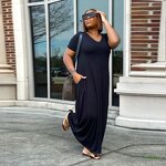 Plus Size Maxi Dress Manufacturer - Wholesale V-neck Soft Loose Casual Dress