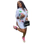 Women Blouse Manufacturer - Custom Polo Neck Button Long Cute Flower T-shirt