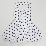 Mini Dress Manufacturer - Custom Cut Out Halter Neck Puffy Dot Dress