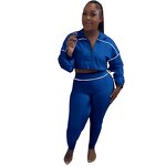 Women Tracksuit Manufacturer - Wholesale Custom Logo Cropped Zip Jacket Set