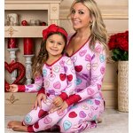 Pajama Set Manufacturer - Valentines Day Mother Daughter Matching Pajama Set