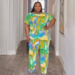 Plus Size Loungewear Set Manufacturer - Wholesale Oversized Floral Two-Piece Set