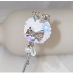 Glow-in-the-Dark Acrylic Straight Hole Ball Beads With Pendant Flower Bead for Pen DIY Phone Jewelry Accessories