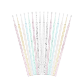 100pcs Crystal Glitter Lash Extension Cleaning Micro Swab Lint Free Eyelash Extension Removing Micro Brushes