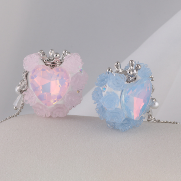 Color Changing Beads Heart Rhinestone Zircon Crown DIY Bead for Pen Necklace Chain Making Accessories