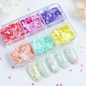 2023 New Sakura Design Nail Art Glitter Shiny Sequins Sticker for Nail Art Decoration  Eyelash Decal