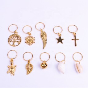Wholesale Fashion butterfly Cross Alloy Hair Charms Accessories Starfish Elephant Owl Hair Jewelry for Dreadlocks Decoration