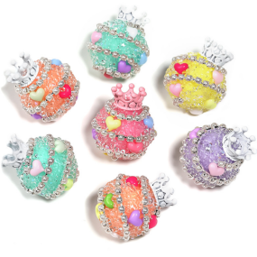 Crown Sugar Ball Beads for DIY Beaded Pen Rhinestone Beads with Pearl for Jewelry Making