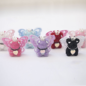 Crown Sugar Bear Beads Butterfly Angel Wings Rhinestone Bubblegum Beads for DIY Pen Chain Jewlery Making Accessories