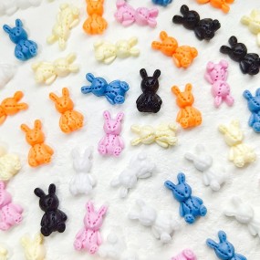 Wholesale Resin Cute Cartoon Rabbit Ornament for Nail Art Decoration 3D Bunny Nail Charms Manicure Accessories