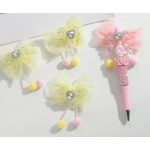 1pc Bow Shape Heart Rhinestone Zircon Handmade Loose Beads for DIY Pen Phone Chain Accessories